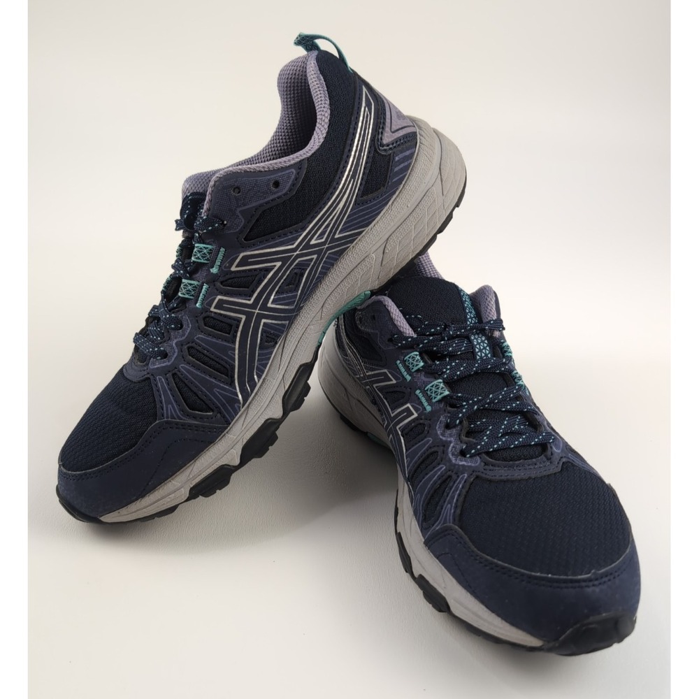 Asics Gel-Venture 7 Running Shoes Women 7.5 Navy Blue Trail Athletic Sneakers